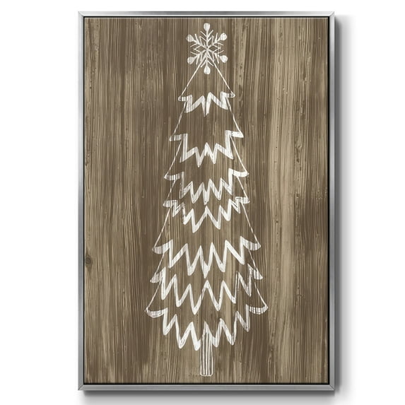 Barnwood Wonderland VIII - Framed Gallery Wrapped Holiday Canvas - 25 x 37 - Silver Frame