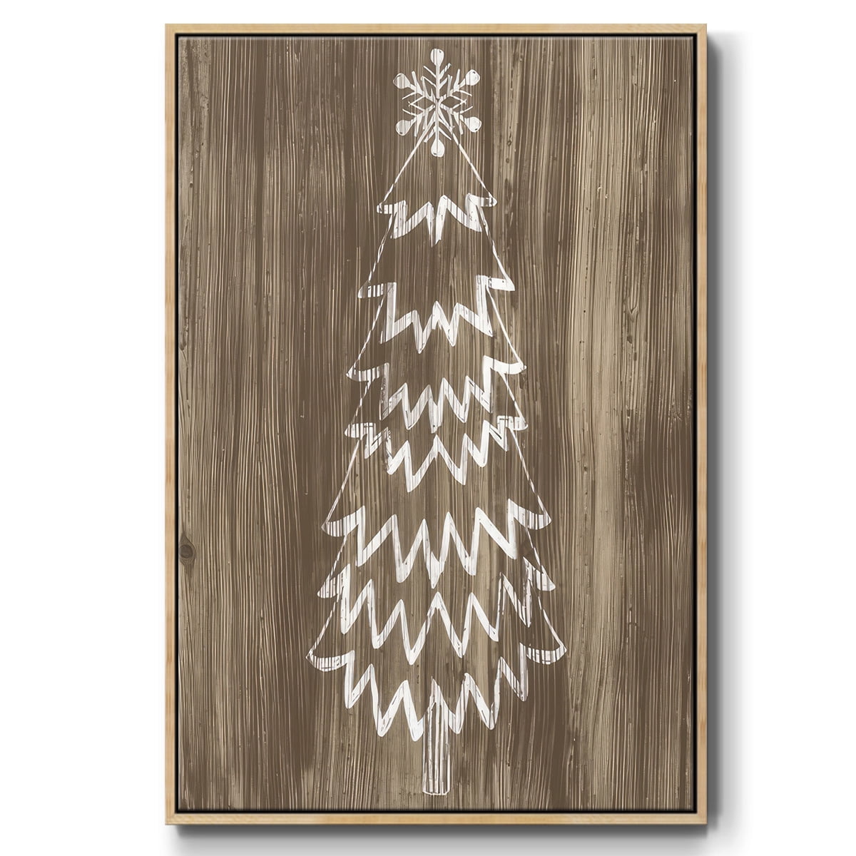 Barnwood Wonderland VIII - Framed Gallery Wrapped Holiday Canvas - 27 x 41 - Natural Wood Frame