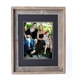thumbnail image 1 of Rustic Barnwood Picture Frames – Reclaimed Wood Photo Frames – Wood Frame with Mat for Wall & Tabletop Display – Made in USA, Weathered Gray, 11x14 matted to display a 8x10, Black Mat, 1 of 8
