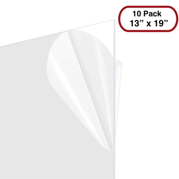 BarnwoodUSA 13" x 19" Clear Plexiglass DIY Sneeze Guard Styrene Sheets, (10 Pack)
