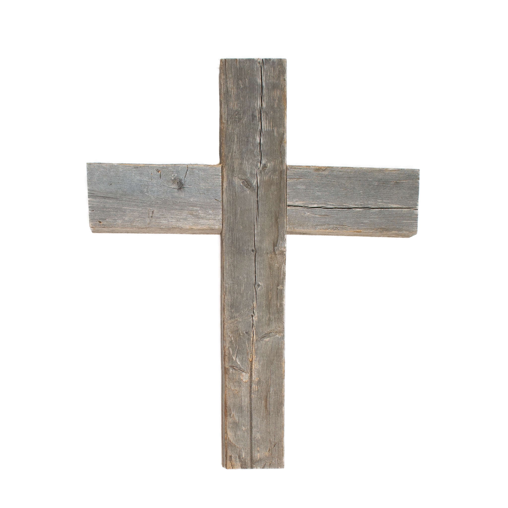 Weathered Gray Reclaimed Wood Wall Mounted Cross