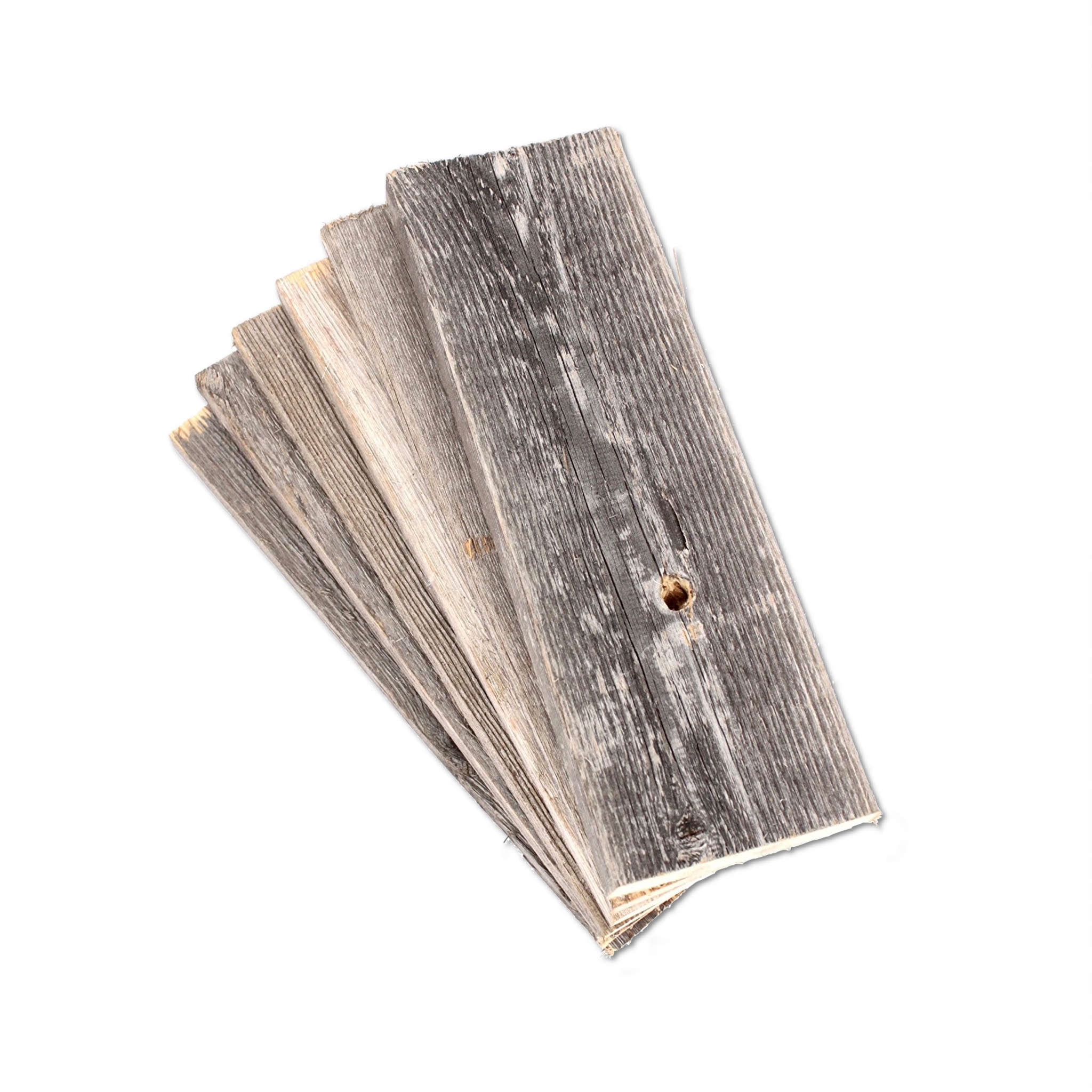 24" Weathered Gray Reclaimed Wood Plank Set for DIY Projects
