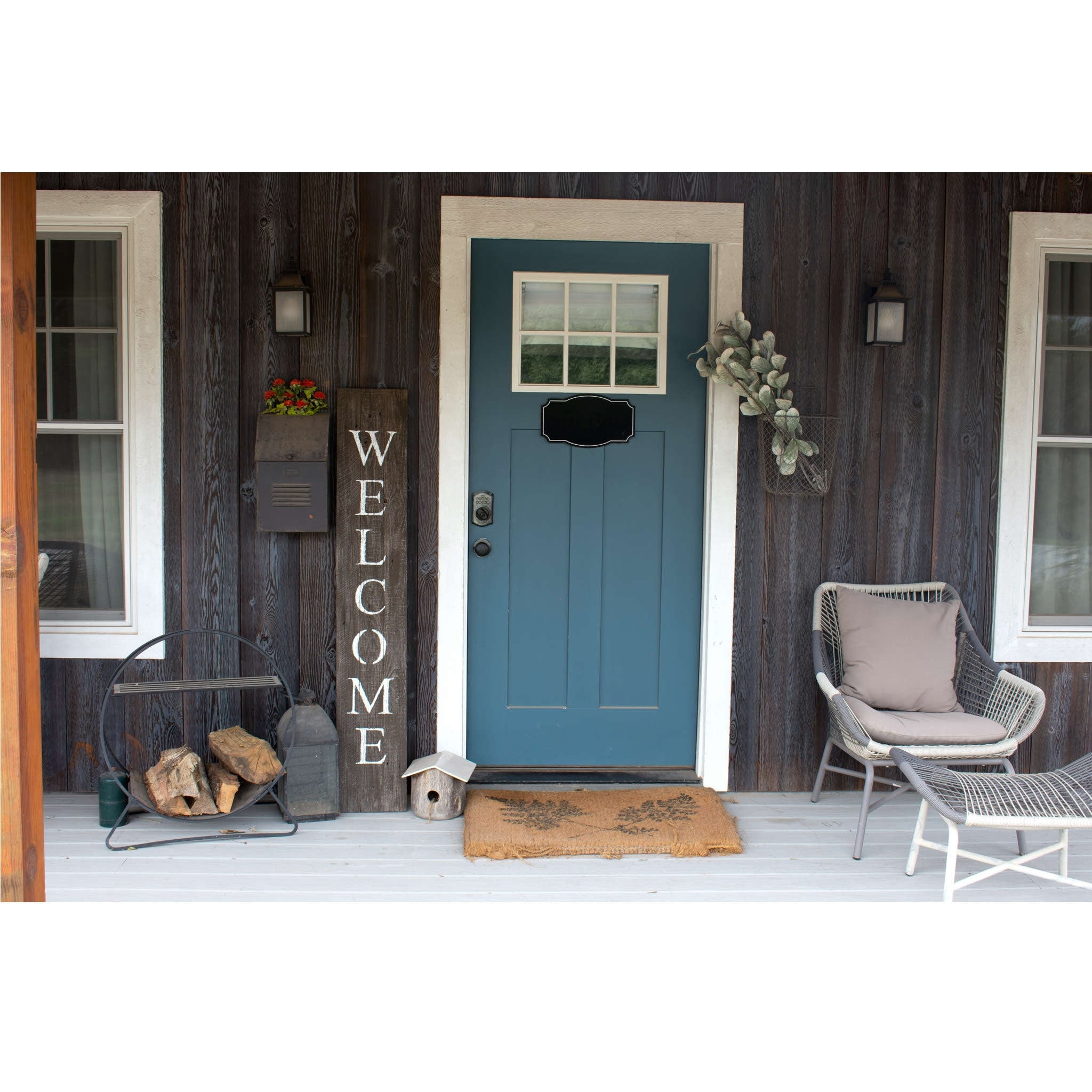 Espresso Brown Reclaimed Wood Rustic Farmhouse 5ft Welcome Sign
