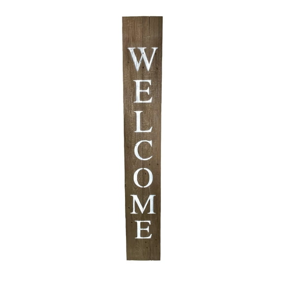 BarnwoodUSA Rustic Farmhouse 5ft Espresso Vertical Front Porch Welcome Sign