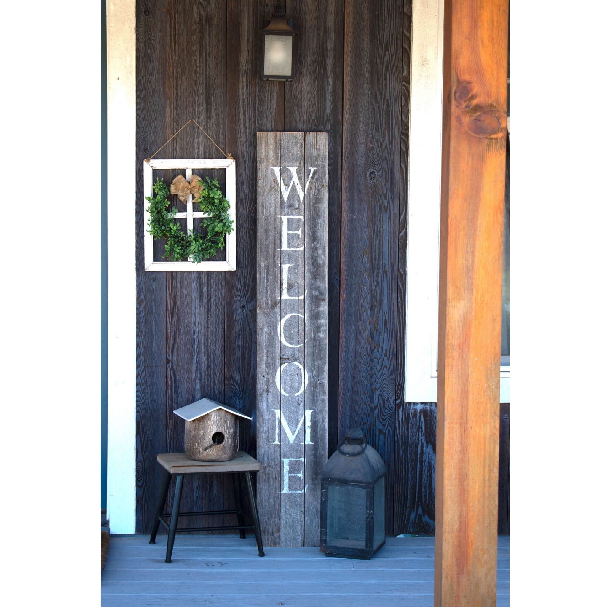 BARNWOODUSA Wooden Welcome Sign for Front Door (5 Foot), Weathered Gray ...