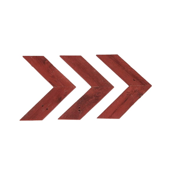 BarnwoodUSA Rustic Farmhouse Reclaimed Rustic Red Decorative Chevron Wood Arrows (Set of 3)