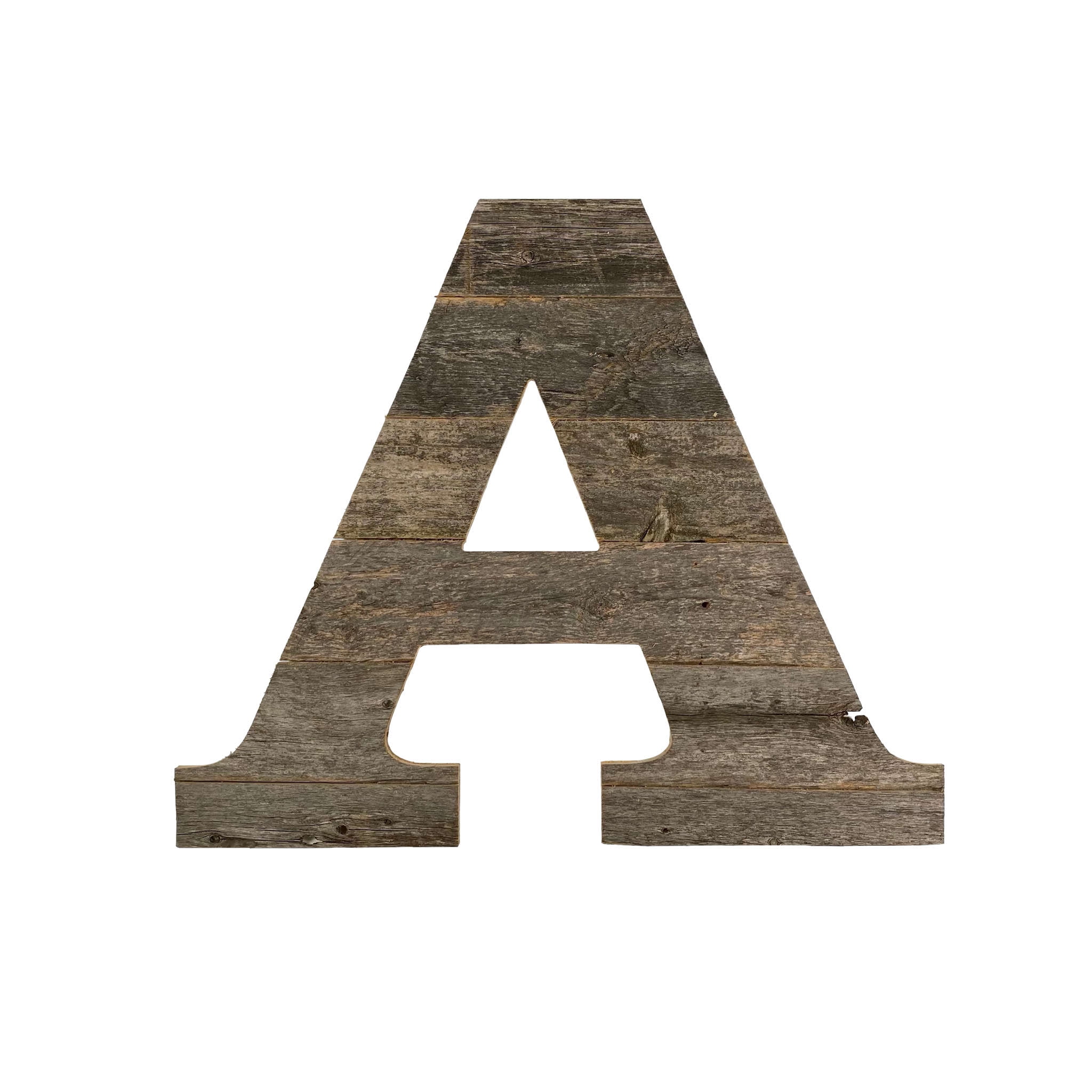 Rustic Gray Reclaimed Wood Monogram Letter, 16" Tall