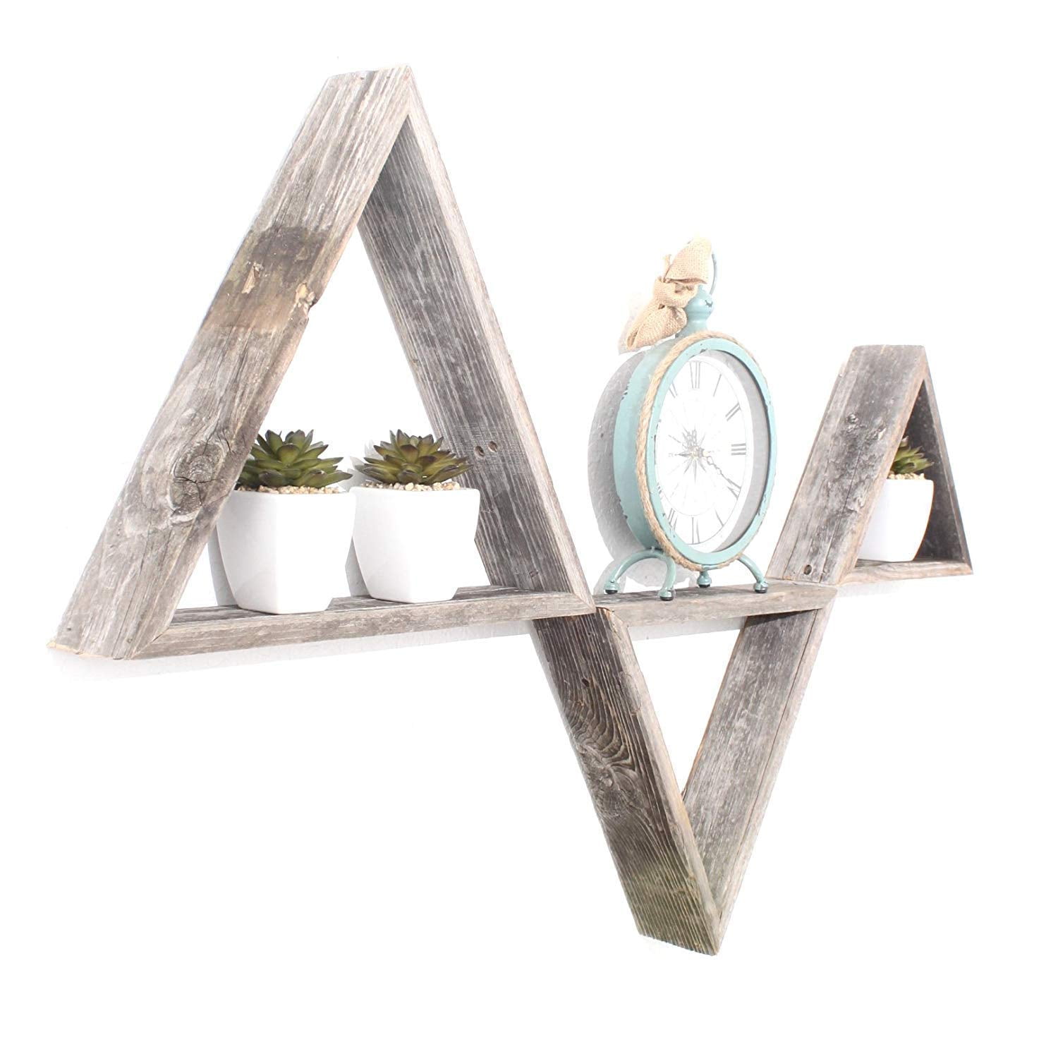 Set Of 3 Triangle Rustic Natural Weathered Grey Wood Open Box Shelve Set Of 3 Triangle Rustic Natural Weathered Grey Wood Open Box Shelve