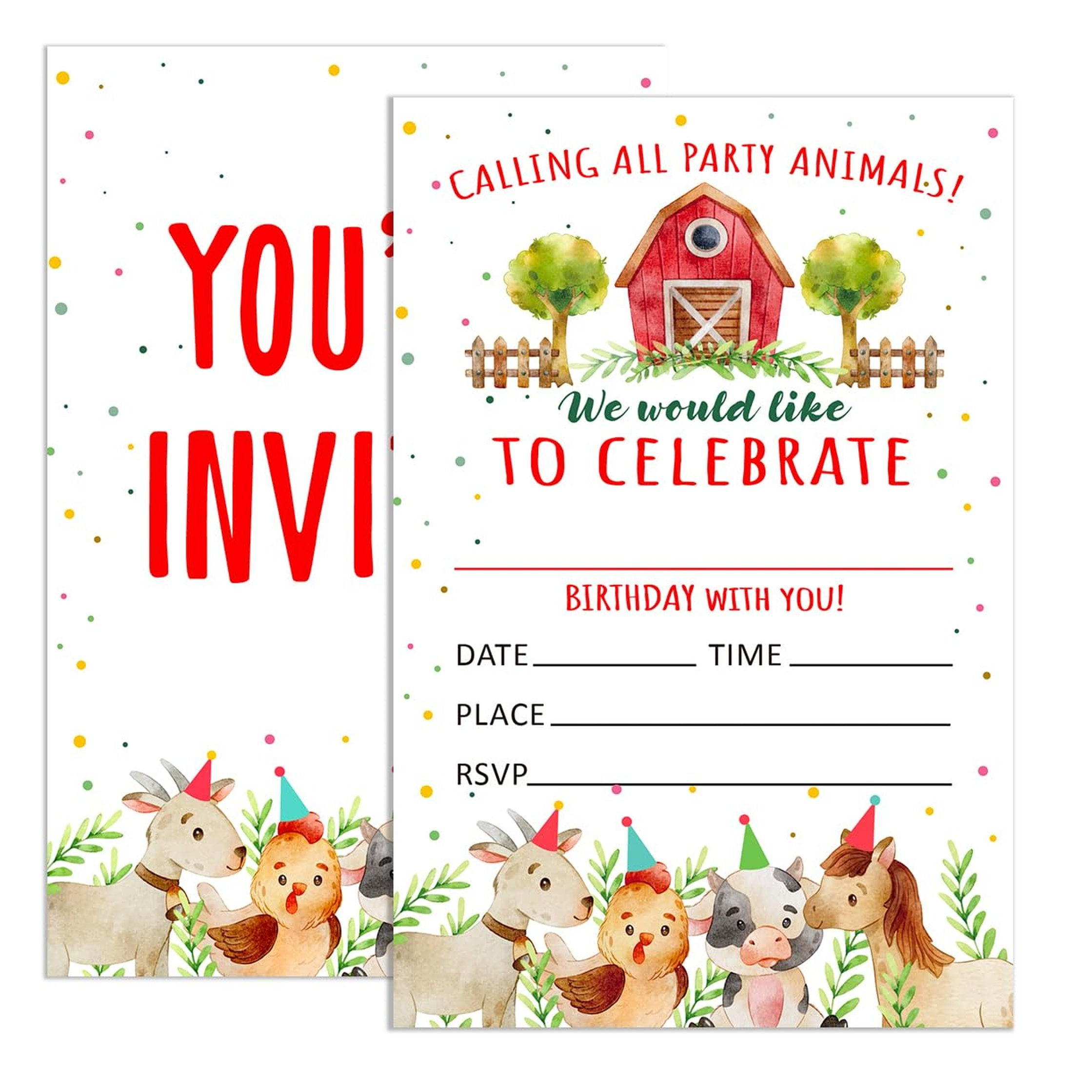 Tractor Birthday Invitations
