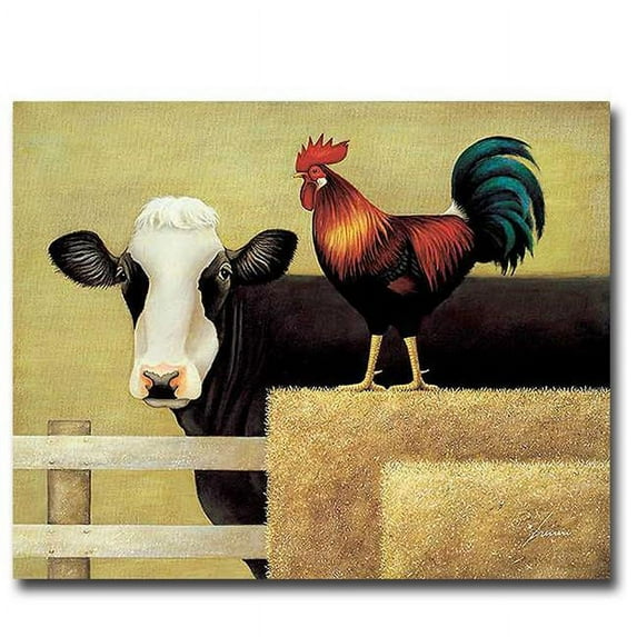 Barnyard Cow by Lowell Herrero Premium Gallery-Wrapped Canvas Giclee Art - Ready-to-Hang - Medium, 16 x 20 x 1.5 in.