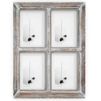 Barnyard Designs 4 Rustic Picture Frames with Matte for 4x6 Picture Frames and 5x7 Collage Picture Frames for Wall, Distressed Wood Pictures Frames Farmhouse Picture Frames, Wall Hanging, Brown, 12x16