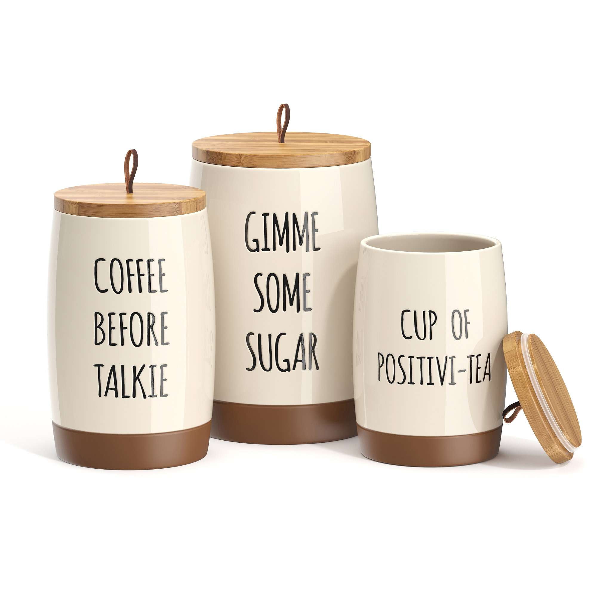Barnyard Designs Canister Sets for Kitchen Counter, Ceramic Canister