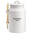 thumbnail image 1 of Barnyard Designs Flour Canister for Kitchen Counter, Decorative Ceramic Flour Container, Rustic Farmhouse Canister Jar, White, 1 of 7