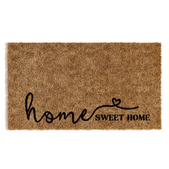 Barnyard Designs Doormat Welcome Mat for Outdoors, Large Front Door Entrance Mat, 30x17, Brown (Home Sweet Home Script)