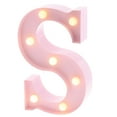 thumbnail image 1 of Barnyard Designs Metal Marquee Letter S Light Up Wall Initial Nursery Letter, Home and Event Decoration 9” (Baby Pink), 1 of 7