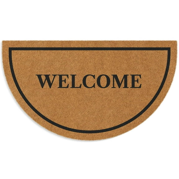 Barnyard Designs Natural Coco Coir Doormat Welcome Mat for Front Door & Outdoor Entrance, Large Door Mat for Indoor Entrance or Porch Entry, Brown (17x30, Welcome)