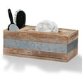 thumbnail image 1 of Barnyard Designs Rustic Metal and Distressed Wood Rectangular Tissue Box Cover with Storage Compartment - Decorative Facial Tissue Box Holder Farmhouse Country Decor, 12.5��� x 6&a, 1 of 6