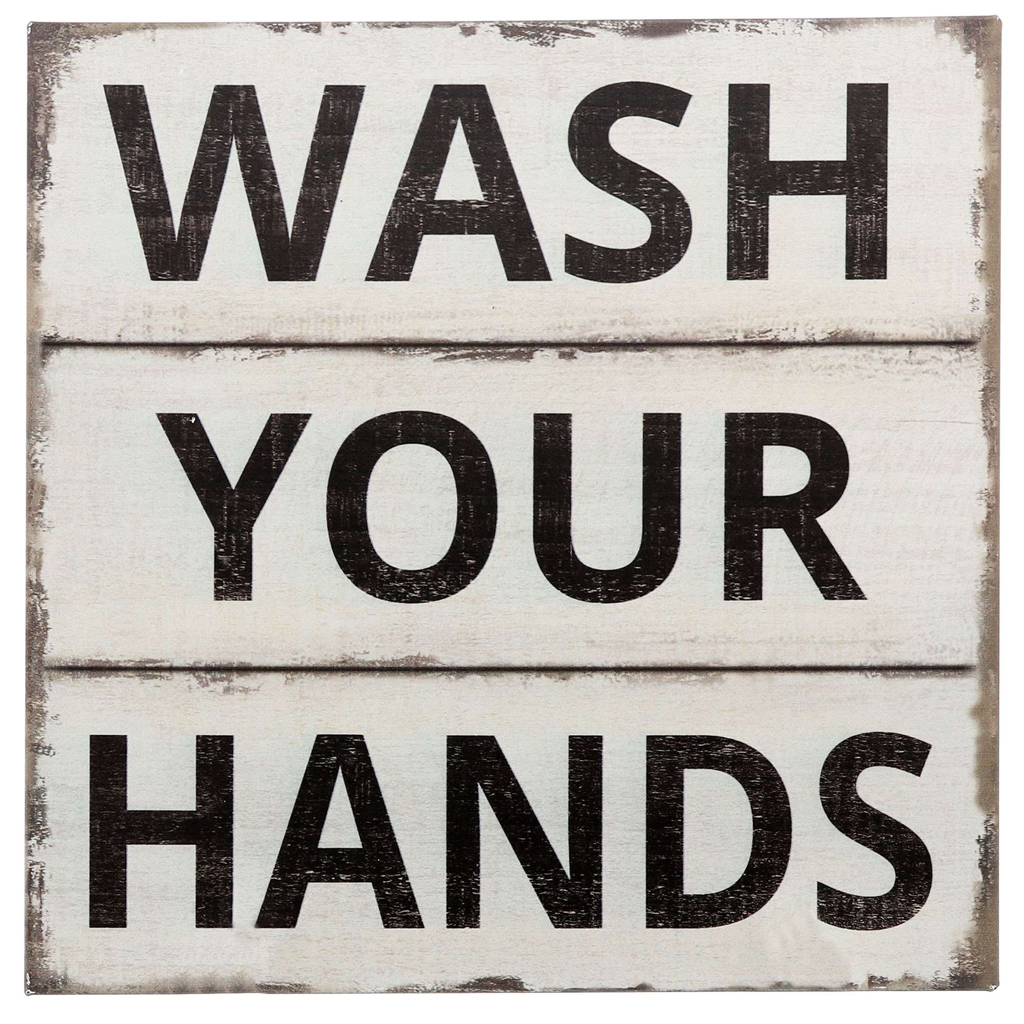 Barnyard Designs Wash Your Hands Sign Primitive Country Farmhouse Bathroom Quotes Home Decor Sign 11” x 11” - image 1 of 7