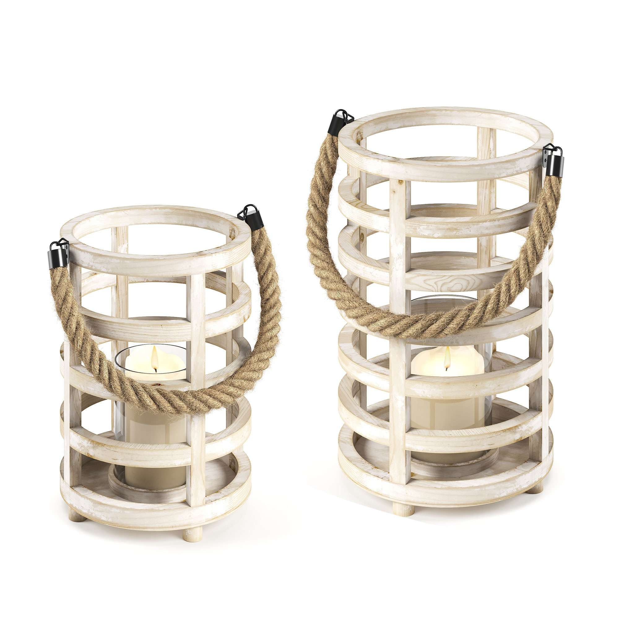 Barnyard Designs Wood Lantern Decor, Rustic Candle Lantern, Outdoor