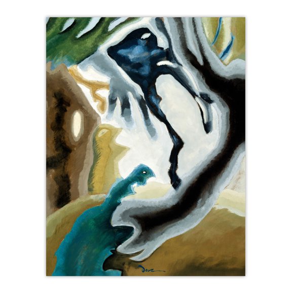 Barnyard Fantasy Abstract Landscape Dove Huge Wall Art Print 18X24 In