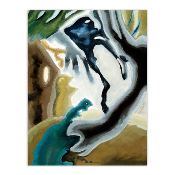 Barnyard Fantasy Abstract Landscape Dove Wall Art Poster Print