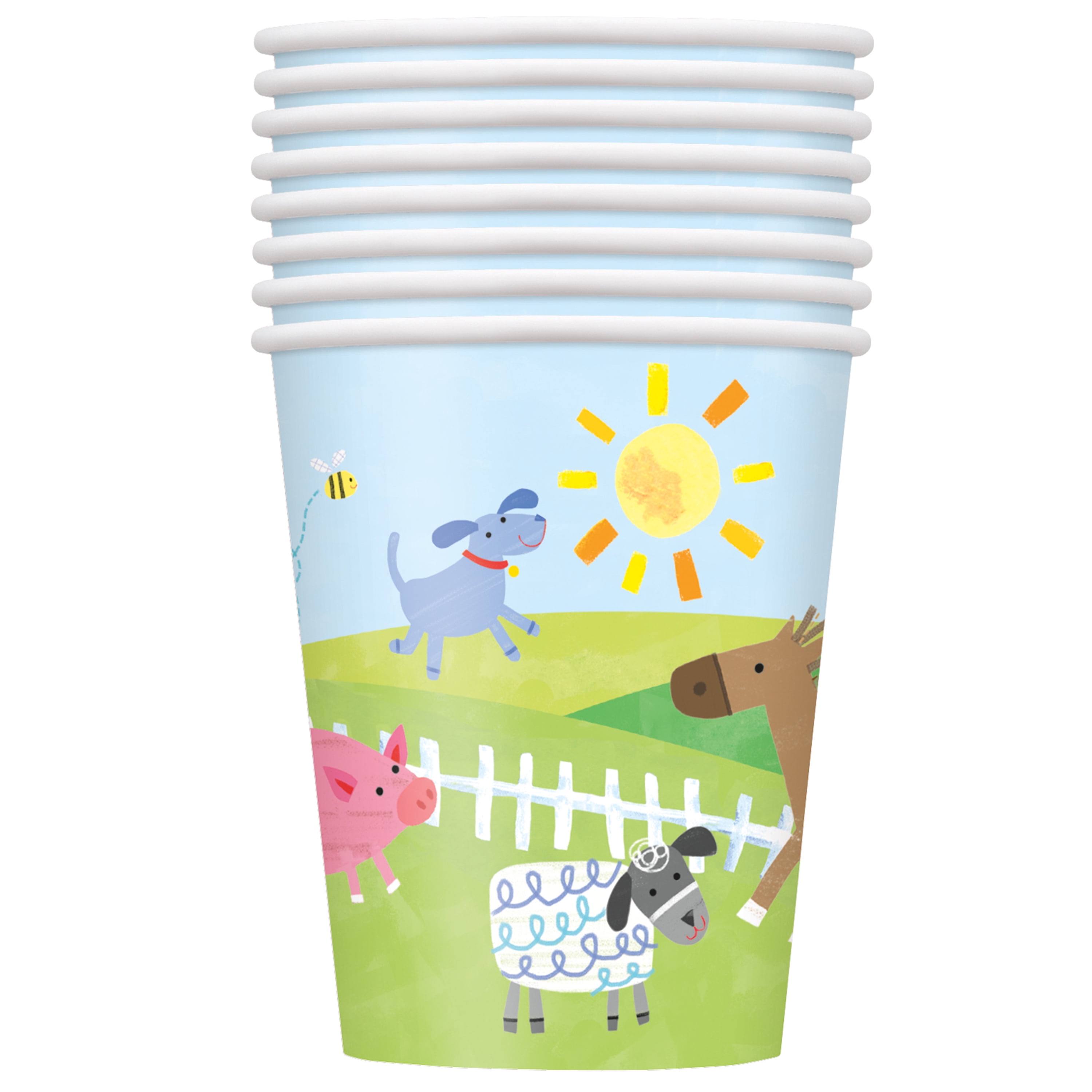 Barnyard Farm Party Paper Cups, 9 oz, 8ct - Walmart.com