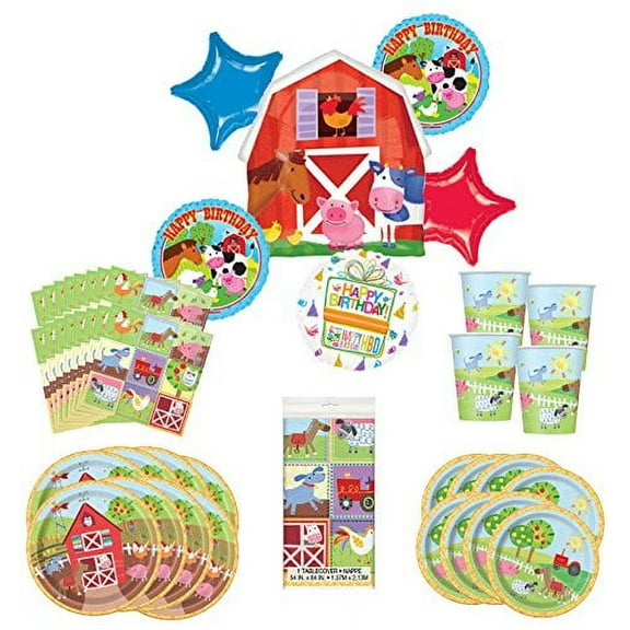 Barnyard Farm Party Supplies 8 Guests Birthday Balloon Bouquet Decorations