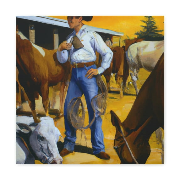 Barnyard Neoclassical Scene - Canvas