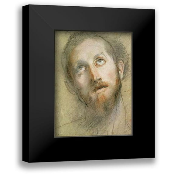 Barocci, Frederico 14x18 Black Modern Framed Museum Art Print Titled - Study For The Head of Museumist