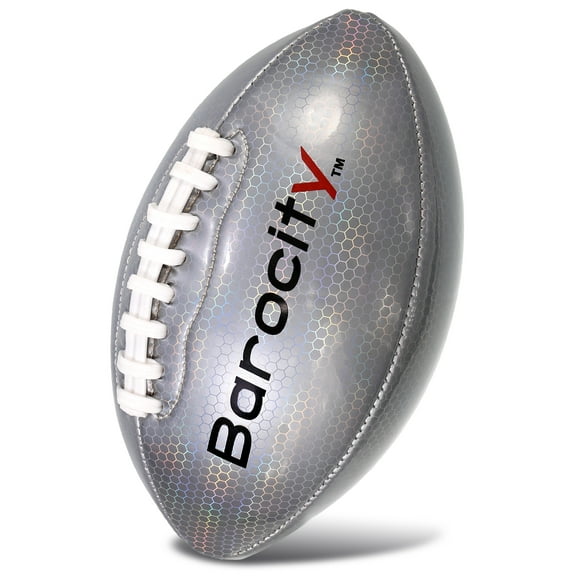 Barocity Football for Kids Pee Wee Size 3 - Premium Boy and Girl Official Match Ball with Reflective Iridescent Rainbow Hex Pattern, Durable For Indoor, Outdoor, Training, Practice, Playtime and Games