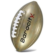 Barocity Football Premium Boy and Girl Official Match Ball with Reflective Iridescent Rainbow Hex Pattern, Durable Indoor, Outdoor, Training Practice Game Playtime - Gold - Size 3