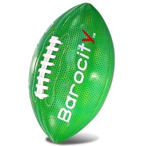 Barocity Football Premium Boy and Girl Official Match Ball with Reflective Iridescent Rainbow Hex Pattern, Durable Indoor, Outdoor, Training Practice Game Playtime Green - Size 6