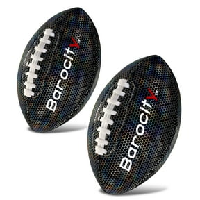 Barocity Footballs for Kids - Reflective Iridescent Rainbow Hex Pattern Boy and Girl Official Match Football for Indoor, Outdoor, Practice - 2 Premium Durable Training Balls Black Size 3 and Size 6
