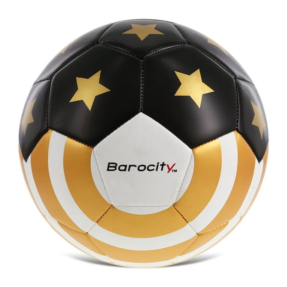 Barocity Gold USA Flag Soccer Ball - Premium Official Match Ball with Cool Stripes and Stars Pattern, Durable Adult and Kids Soccer Ball for Indoor, Outdoor, Training, Practice, Play, Games - Size 4