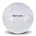thumbnail image 1 of Barocity Soccer Ball - Premium Boy and Girl Official Match Ball with Cool Reflective Rainbow Hex Pattern, Durable, Indoor, Outdoor, Training, Practice, Playtime and Games - White Size 3, 1 of 7
