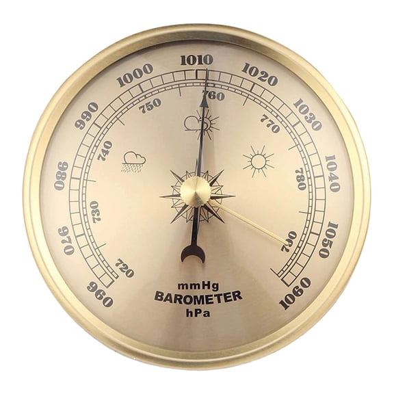 Barometer Round Dial Pressure Meter Portable Plastic Construction Ideal for Indoor Outdoor Monitoring