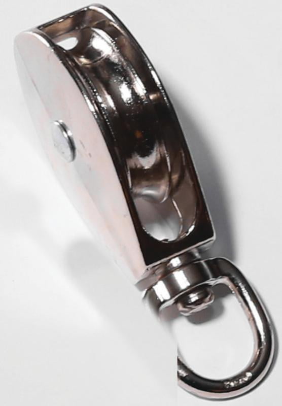 Baron 1-1/2 in. D Electro-Plated Iron Swivel Eye Single Eye Pulley Baron 1-1/2 in. D Electro-Plated Iron Swivel Eye Single Eye Pulley