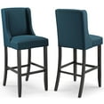 thumbnail image 1 of Modway Baron Bar Stool Upholstered Fabric Set of 2 in Azure, 1 of 7