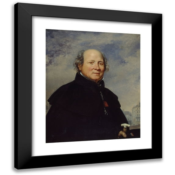 Baron Charles de Steuben 12x14 Black Modern Framed Museum Art Print Titled - Portrait of Edme Champion, Says the Man with a Little Blue Coat (1764-1852), Philanthrope (1831)