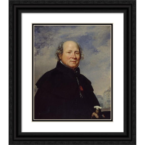 Baron Charles de Steuben 12x14 Black Ornate Wood Framed Double Matted Museum Art Print Titled: Portrait of Edme Champion, Says the Man with a Little Blue Coat (1764-1852), Philanthrope
