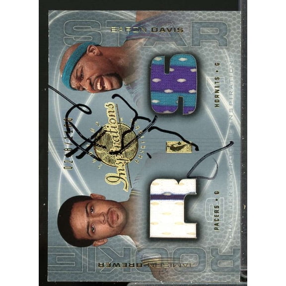 Baron Davis JSY/Jamison Brewer JSY RC In Person Autograph 2001 Inspiration #131