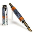 thumbnail image 1 of Baron Fountain Pen - Blue & Yellow Box Elder with Paua Abalone Shell Inlays, 1 of 1