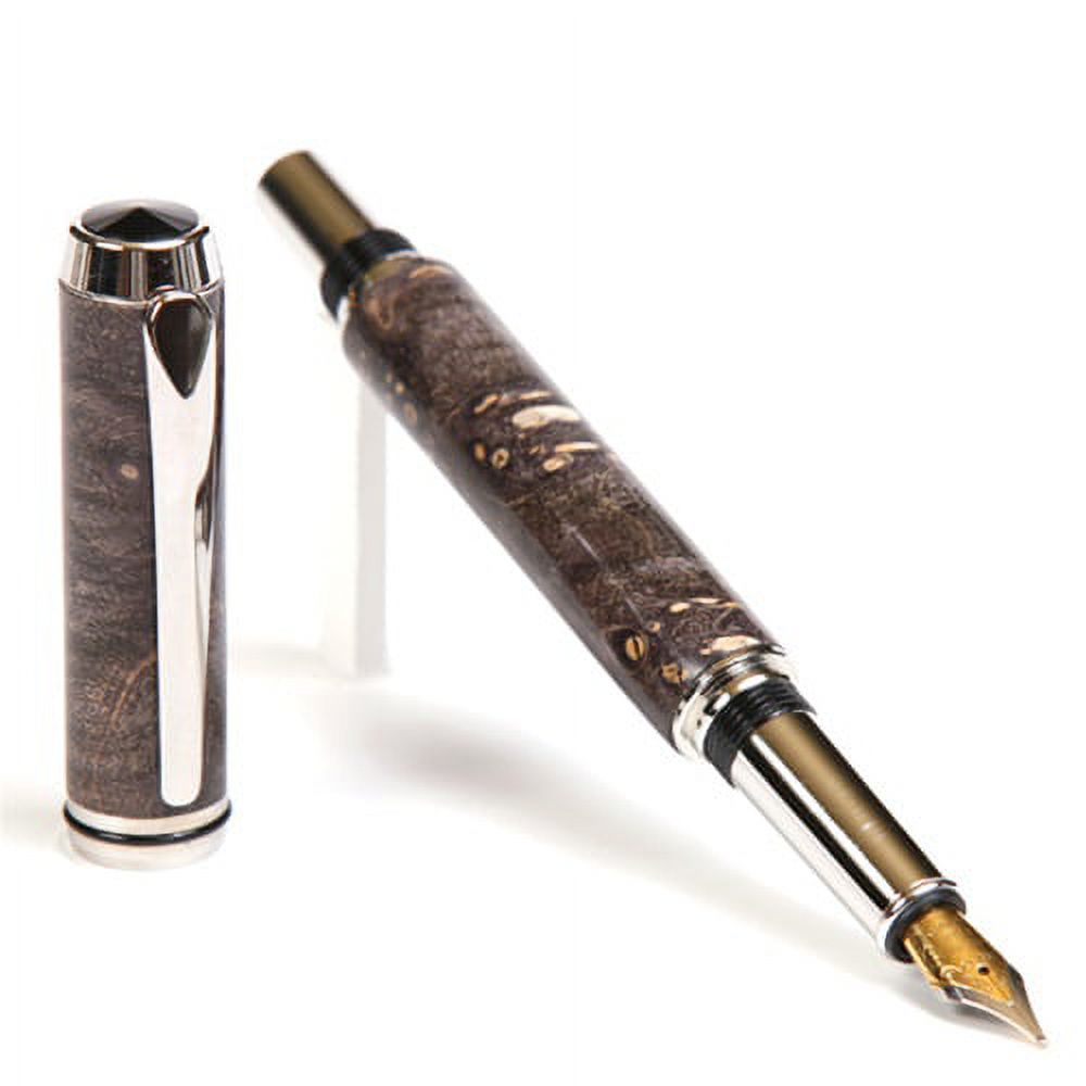 Baron Fountain Pen - Gray & Black Maple Burl