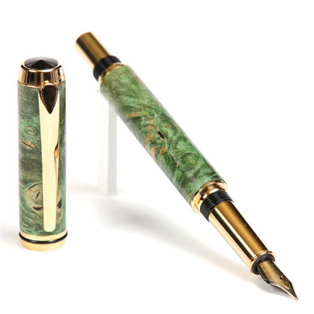 Baron Fountain Pen - Green Maple Burl