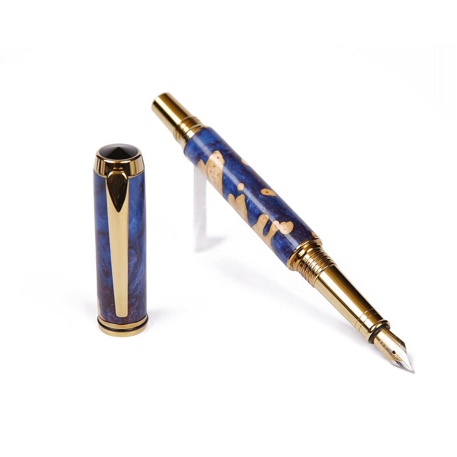 Baron Fountain Pen Midnight Raven Burl End Cap
