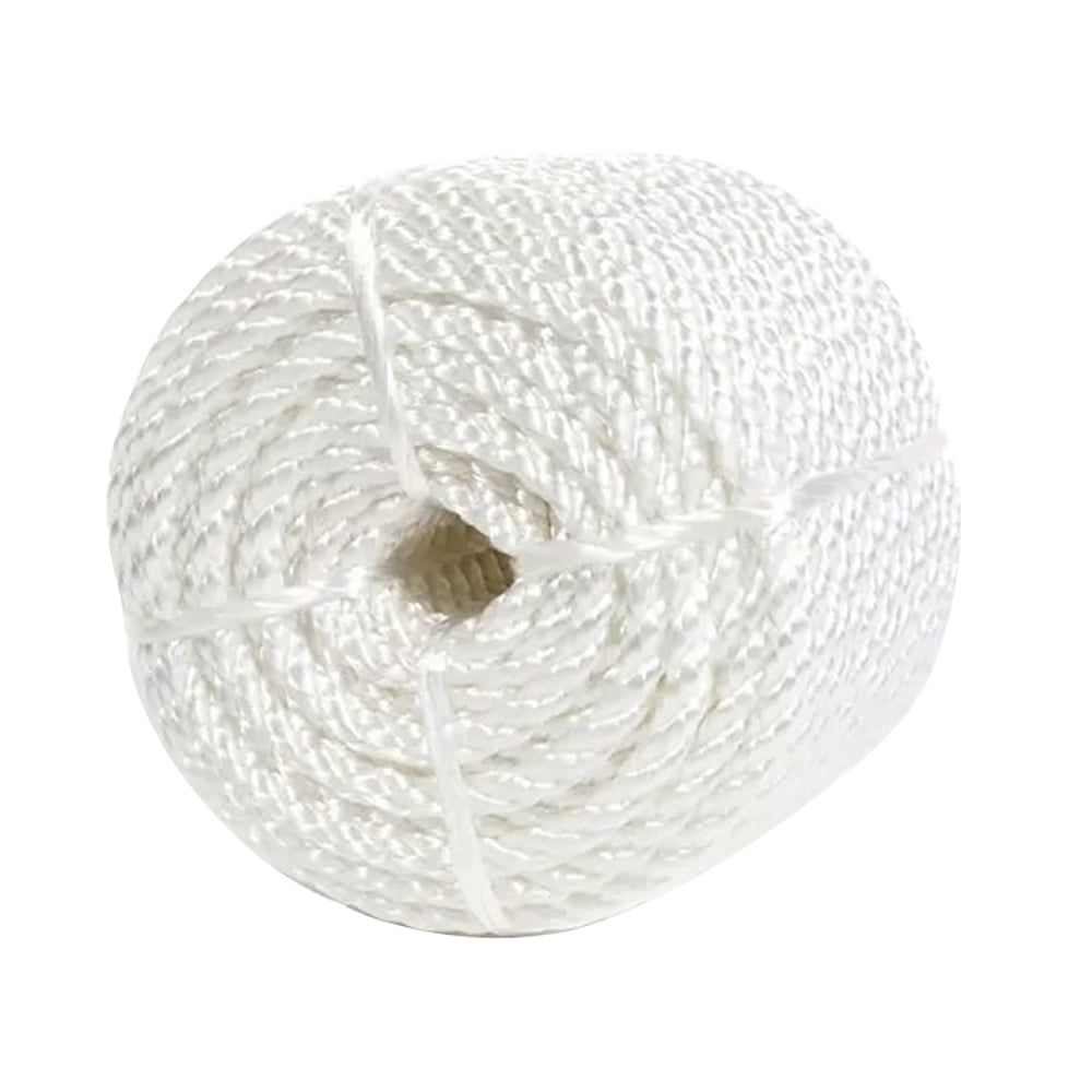 Baron 63801 Twisted Nylon Rope, White, 1/4 Inch x 100 Feet - Walmart.com