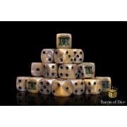 Baron Of Dice 6-Sided d6 Military Gate - Bone Dice Pack [25-Count Rounded - 16mm]