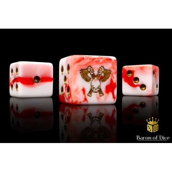 Baron Of Dice 6-Sided d6 Skull Grinders, Carnage Dice Pack