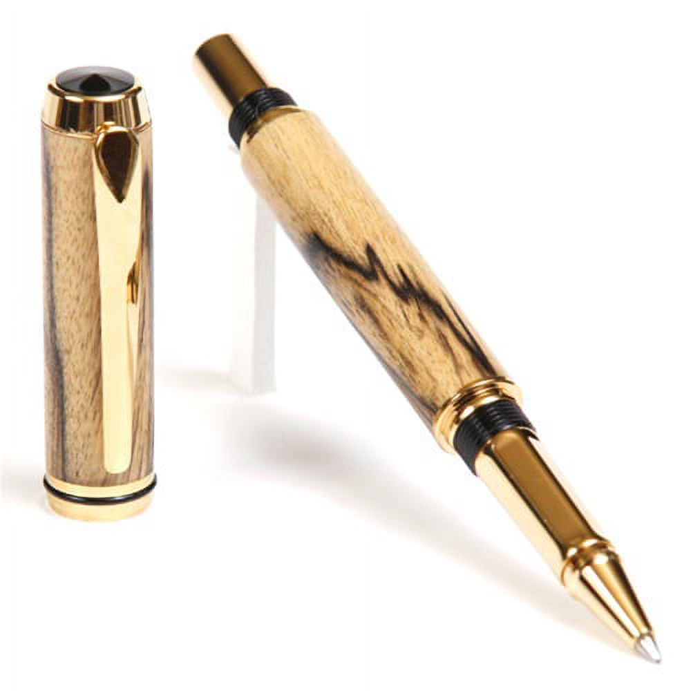 Baron Rollerball Pen - Black & White Ebony