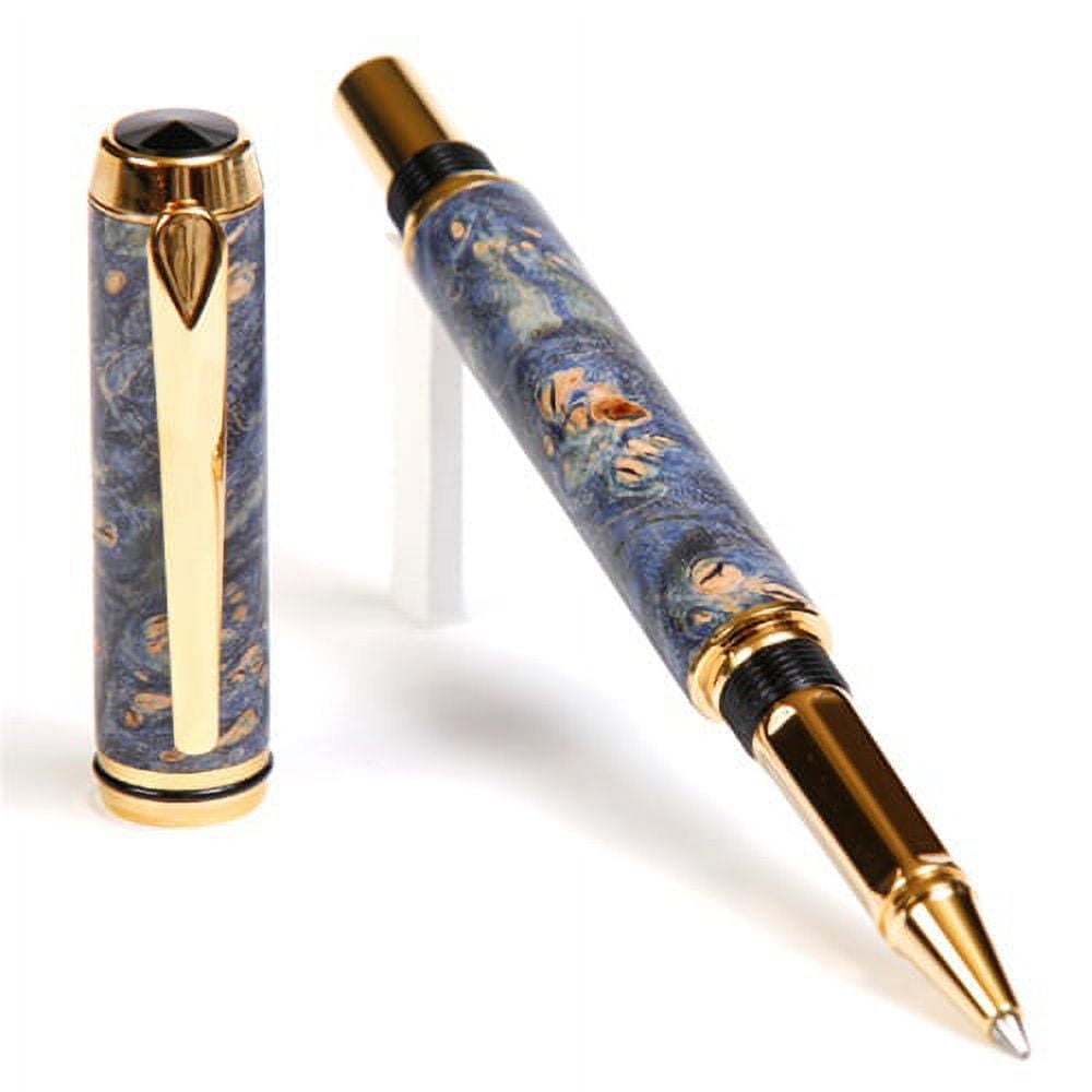 Baron Rollerball Pen - Blue Maple Burl